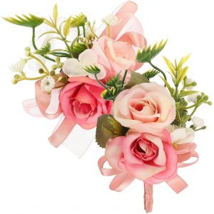 Kalvd-1 Lot De Boutonnière Et Poignet : Bouton Rose,Pour Mariage,Boutonnière Et Fleur De Poignet Pour Fille,Mariée,Demoiselle D'honneur,Mariage,Fleurs,Accessoires,Bal De Fin D'année - Neuf