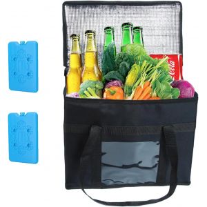 SUBZONAL-Grand Sac Isotherme Pliable, Sac Glaciere Isotherme 35 L Courses avec Bo&icirc;te Isotherme en Cristal de Glace, Glaciere Souple Isotherme pour Pique-Nique, BBQ - Neuf