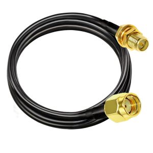 Câble RP SMA RG58 6,6 pieds (2M) Polarité inversée Câble d'extension SMA femelle à mâle Câble SMA 50ohm pour antenne WiFi Radio RF Câble coaxial d'antenne GPS à faible perte - Neuf