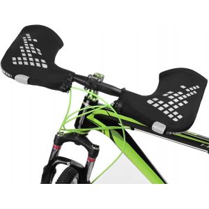 Sept-Lixada Gants De V&eacute;lo, Mitaines De Guidon Pour V&eacute;lo De Montagne, Chaudes, Coupe-Vent, R&eacute;fl&eacute;chissantes, Couvertures Thermiques, Mitaines De Bar Pour V&eacute;lo, R&eacute;chauffe-Poign&eacute;e De V&eacute;lo Vtt (Noir+Blanc - Neuf