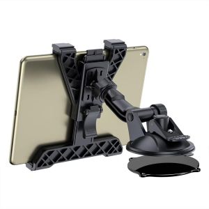 Support Tablette Voiture, 360° Support Ipad Tableau De Bord Pare-Brise Pour Car, Support Tablette Ventouse, Compatible Pour Ipad, Samsung Et Les Appareils De 7 À 10.5 Pouces, Noir - Neuf