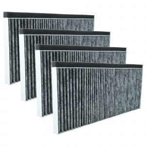 vhbw 4x Filtres à charbon actif compatible avec Bosch DFS067A51C, DFS097A51, DFS067A51, DFS067A51B hotte aspirante - 45,5 x 20,0 x 2,3 cm - Neuf