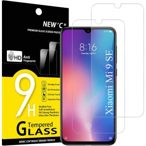 HSHI-Lot De 2,Verre Tremp&eacute; Pour Xiaomi Mi 9 Se,Mi Play,Film Protection &Eacute;cran Efficace Contre Les Rayures-Sans Bulles-Ultra R&eacute;sistant (0,33Mm Hd Ultra Transparent) Duret&eacute; 9H Glass - Neuf