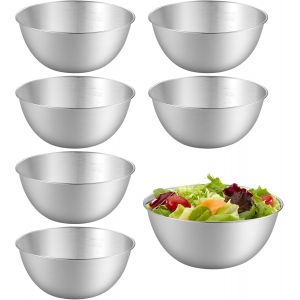 Jexnovashop-6 Pi&egrave;ces Bol Inox, Bols &Agrave; M&eacute;langer Avec Balance, Saladier Cul De Poule Inox, Saladier Inox, Bol Cuisine, Bol &Agrave; &Eacute;pices, Lave-Vaisselle, Empilables, Pour C&eacute;r&eacute;ales,Trempette, Snack (0,7 L, &Oslash; - Neuf