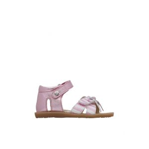 Sandales En Cuir M&eacute;tallis&eacute; &Agrave; N?Ud Narges Blanc-Rose - 25 - Neuf