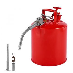 Bidon de S&eacute;curit&eacute; Type II 19 L en Acier Inoxydable-Duoku-avec Pare-Flammes-Couvercle &agrave; Fermeture Automatique-Rouge - Neuf