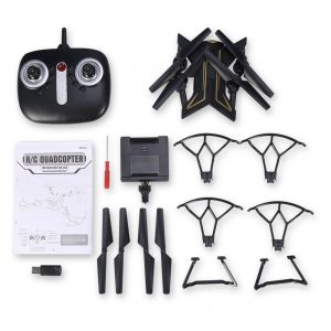 Drone Rc Pliable Quadricoptere 4 Canaux Fpv 2,4 Ghz, Telecommande Avec Camera Wifi 0,3 Mp-Qhfen - Neuf