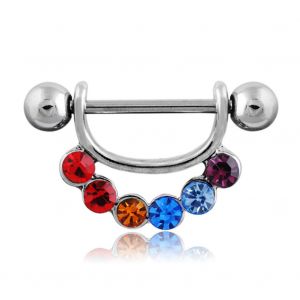 Piercing Pour Teton En Alliage D'acier Inoxydable Antiallergique En Forme De U Avec Strass - Neuf
