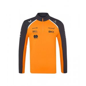 Sweat Unisexe Officiel Mclaren Formula 1 Team &Agrave; Fermeture &Eacute;clair Quart De Tour - Papaye/Phantom - Neuf
