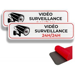 KALANKA-Panneau de Cam&eacute;ra et de Propri&eacute;t&eacute; Priv&eacute;e, 19&times;5 cm, Alarme de S&eacute;curit&eacute;, Int&eacute;rieur/Ext&eacute;rieur, en Aluminium, Avec Autocollant (Vid&eacute;o Surveillance) - Neuf
