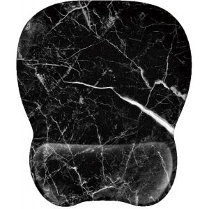 DDA-Tapis de Souris avec Repose-Poignet Ergonomique, 4mm Mousepad avec Remplissage en Mousse à mémoire, Texturée Résistant à Usure Lavable, Texture de Marbre Moir - Neuf