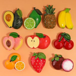 9 Morceaux De Fruits Magnétique Stéréo Aimant, Un Aimant De Réfrigérateur De Tableau, Aimant Bureau Avis D'information Activités Magnétique Pour Les Enfants, Décoration De La Maison - Neuf