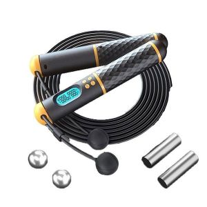 Corde À Sauter Réglable Avec Poignée Lourde, Compteur De Calories À Led Et Mode Sans Fil ¿ Parfaite Pour Toutes Les Tailles Et Les Entraînements En Intérieur/Extérieur - Neuf