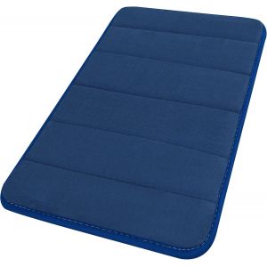 Tapis de Bain en Velours Corail Mousse M&eacute;moire Anti-d&eacute;rapant Tapis Douche Royal Bleu 60 x 40cm - Neuf