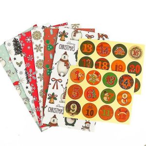 Sacs-cadeaux, Papier Kraft Sac 24 Pcs No&euml;l Sacs-Cadeaux, Sacs-Cadeaux avec l'Autocollant, Sac de Cadeau de No&euml;l Ch - Neuf