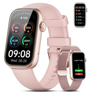 KALANKA-Montre intelligente l&eacute;g&egrave;re pour femme avec notifications, &eacute;cran tactile HD 1,47"", 100 modes sportifs, podom&egrave;tre, &eacute;tanche IP68, compatible avec Android et iOS - Neuf
