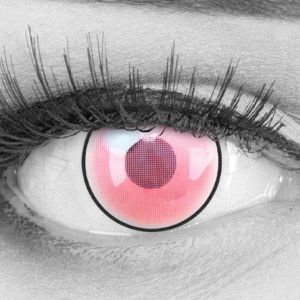 Lentilles De Contact Colorées 1 Paire Demon Nezuko Pink Ring Anime Manga-Lentilles Annuelles Pour Costumes Cosplays Halloween I Sans Correction I 0,00 Dioptries - Neuf