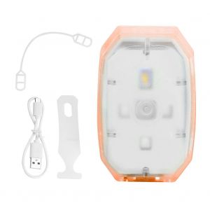 Hjlian Lampe De Securite Led Rechargeable Usb Legere Pour La Course A Pied Et Le Cyclisme En Exterieur, Orange - Neuf