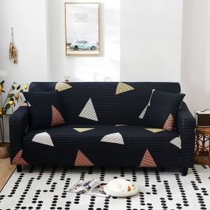Étirer la housse du Canapé Imprimé Canapé Couvre Fauteuil de Housses pour Coussin de Canapé Canapés Élastique Universel Meubles Protecteur avec 2 Taies d'oreiller, Anti-Rayures - Neuf