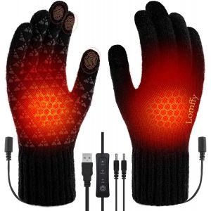 JGD-Gants Chauffants USB pour Hommes Femmes, Gants Chauffants &eacute;lectriques 3 temp&eacute;rature Gant Chauffants Thermiques Double Face Chauffe Mains &agrave; Tricoter Moufles chauffantes pour Int&eacute;rieur Ext&eacute;rieur - Neuf
