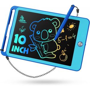 ERYI-Tableau D'Écriture Lcd Enfants Jouets Educatif, Tablette Dessin Enfants De 10 Pouces Ardoise Magiqu Coloré, Cadeaux D'Anniversaire Noël Pour Les Filles Et Garçons De 3 4 5 6 7 Ans (Bleu) - Neuf