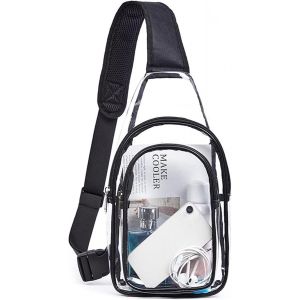nzqaf-Sac à Bandoulière, Sac de Poitrine Transparent, Imperméable Sacoche, Femme Décontracté Sacs à Dos, pour Les Festivals de Musique Stade Voyage Plage - Neuf