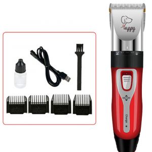 Rasoir Pour Chien, Tondeuse &Agrave; Poils D'animaux, Ensemble De Tondeuses &Eacute;lectriques Avec Accessoires, Rouge Argent&eacute; - Neuf