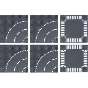 lbgwp60-6Pc Plaques De Route Classique,Plaque De Construction Ville,Jeu De Plaques Pour Jeux Créatifs,Plaque De Base City Route,Compatible Avec Diverses Marques,25.5X25.5Cm,Gris - Neuf