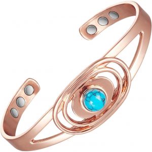Eryi-Bracelet Magnétique En Cuivre Pur Pour Femme Contient 6 Aimants Puissants Ndfeb Aimant Super Fort Pour Femme Bracelet En Cuivre, Taglia Unica, Cuivre - Neuf