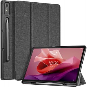 Coque Pour Lenovo Tab P12 12.7 Pouces 2023 (Tb370fu) - [Rangement De Stylet] Etui À Rabat Pliable Housse Rigide Et Fine Légère, Protection Pour Lenovo Tab P12 12.7"", Gris - Neuf