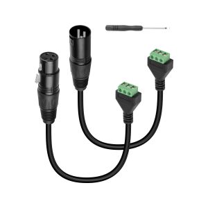 ChenQuanSarl-C&acirc;ble De Conversion Xlr M&acirc;le Vers Borne Sans Soudure &Agrave; 3 Broches, C&acirc;ble Adaptateur Xlr Femelle Vers Borne &Agrave; 3 Broches Avec Tournevis Pour Haut-Parleurs, &Eacute;quipement Audio, Guitares,&iquest;1 Pai - Neuf