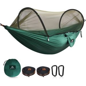 Hamac De Camping Ultra-L&eacute;ger Hamac En Filet Anti-Moustiques | Capacit&eacute; De Charge De 300 Kg, Nylon De Parachute Respirant &Agrave; S&eacute;chage Rapide | 2 Mousquetons Haut De Gamme, 2 X &Eacute;lingues En Nylon.[B2] - Neuf