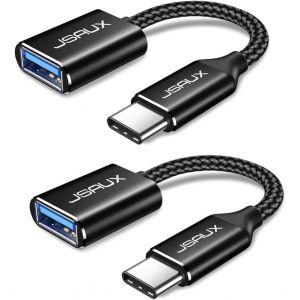 Adaptateur USB C vers USB 3.0 [Lot de 2] C&acirc;ble OTG USB Type C M&acirc;le vers USB A Femelle Compatible avec iPhone 16/15 Pro Max Plus, iPad Pro, MacBook Pro/Air, Galaxy S24/S23/S22 Ultra-Nori - Neuf