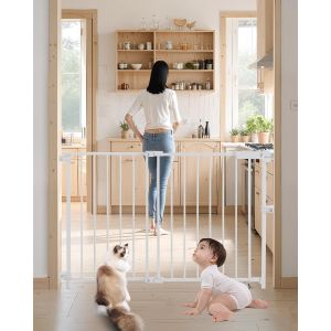 Yemaesre-Barrière De Sécurité Extensible Largeur 75-109,2 Cm Hauteur 71,1 Cm, Barrière D'escalier Sans Barre De Seuil, Clôtures Pour Chiens Animaux De Compagnie, Ouverture À Une Main, Pour Couloir, B - Neuf