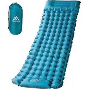 Letnerny-Matelas De Camping Gonflable, Matelas Camping Autogonflant Portable Avec Pompe À Pied, 10cm Épaisseur Camping Matelas De Gonflable Tapis De Couchage Ultraléger Pour Camping/Randonnée - Neuf