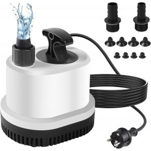 Mini Pompe Submersible Ultra Silencieuse 2500 L/H, 40 W, 220-240 V, C&acirc;ble 2,3 M, 3 Buses - Neuf