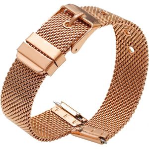 Kal-Montre Bracelet Maille, Bracelet De Montre Metal Pour 10mm 12mm 14mm 16mm 18mm 20mm 22mm, Bracelets De Montres Remplacement À Dégagement Rapide Pour Homme Et Femme - Neuf