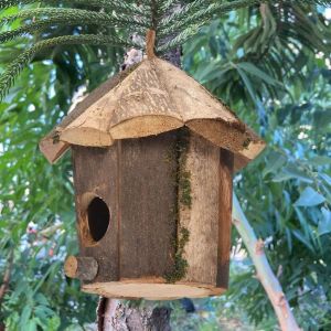 Nid Doiseau En Bois Suspendu Lieu De Repos Pour Oiseaux Décor Naturel Pour - Neuf