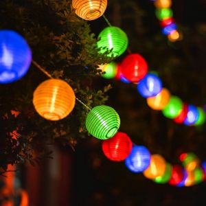 Kal-Guirlande Lumineuse Exterieure Pile Guirlande Lampions Led Interieur 20 Lanternes Led 3,8m(Multicolore) - Neuf