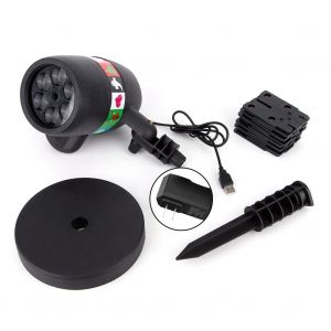 Hjlian Lampe Laser D'exterieur Pour Jardin Et Pelouse, Projecteur Led De Noel, Eclairage Paysager Coulissant, Prise 100-240 V Us - Neuf