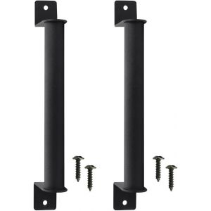 Yujtg-Lot De 2 Poignée De Porte De Grange Coulissante, Poignées De Porte Coulissante 22,5 Cm, Poignée Traction Porte En Acier Au Carbone, Poignée De Tirage Noire Pour Grange, Armoire, Placard - Neuf