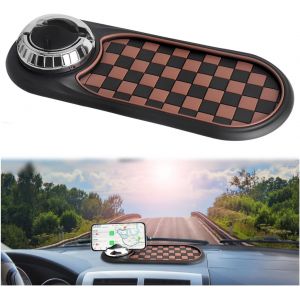 Tapis Antid&eacute;rapant Voiture,Tapis Antid&eacute;rapant De Voiture Multifonctionnel,Antid&eacute;rapant Voiture Imperm&eacute;able De Bord De Voiture Avec Support Universel Rotatif &Agrave; 360&deg; Pour T&eacute;l&eacute;phone Portable - Neuf