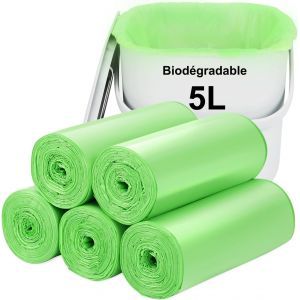 KALANKA-Sacs poubelle biodégradables 5L 120PCS: Petits poubelles /pour poubelle de comptoir. poubelle, recyclés, résistants, dégradables, à compost pour l'alimentation et le jardin - Neuf