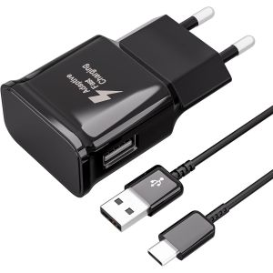Chargeur Rapide Pour T&eacute;l&eacute;phone Samsung, Chargeur Usb Avec C&acirc;ble Usb Type C Compatible Avec Samsung Galaxy S21, S20, S10, S9, [J125] - Neuf