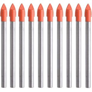 Jeu de 10 forets en acier de 6 mm pour c&eacute;ramique, verre, carrelage et marbre - Neuf