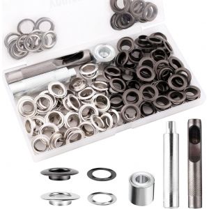Mevronisshop-Acier Inoxydable Oeillets, 103 Trousses Oeillets Couture, 1/2 Pouce Oeillets Pour Baches Avec Base, Outil De Poin&ccedil;onnage, Id&eacute;aux La Confection Des Toile De Tente, Des B&acirc;ches - Neuf