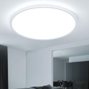 Plafonnier Led 50cm, 52w Lampe Plafond Moderne 6500k, Ip44 Luminaire Plafonnier Rond Pour Salon Salle De Bain Cuisine Salon Chambre Couloir Bureau - Neuf