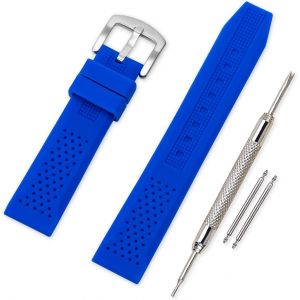 Eryi-Bracelet Montre Remplacer Silicone Bracelet Montre - 16mm, 18mm, 20mm, 22mm, 24mm Caoutchouc Montre Bracelet Avec Acier Inoxydable Boucle - Neuf