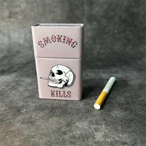 Etui a cigarettes innovant en metal pour 20 cigarettes?: portable, elegant, resistant a l'humidite et a la pression - Neuf