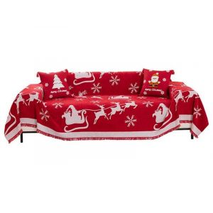 Housse De Canapé De Noël 130 X 180 Cm, Rouge, En Polyester, Pour Canapé - Neuf